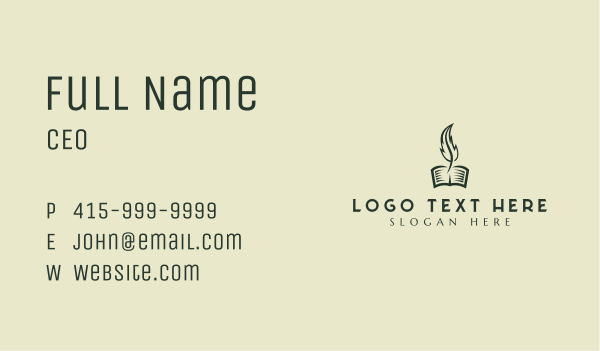 Feather Pen Writer Business Card Design Image Preview