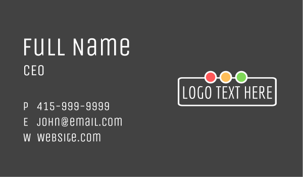 Traffic Lights Wordmark Business Card Design Image Preview