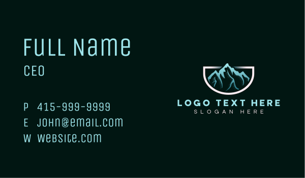 Outdoor Mountain Peak Business Card Design Image Preview