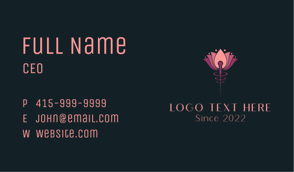 Acupuncture Lotus Flower Business Card Design Image Preview