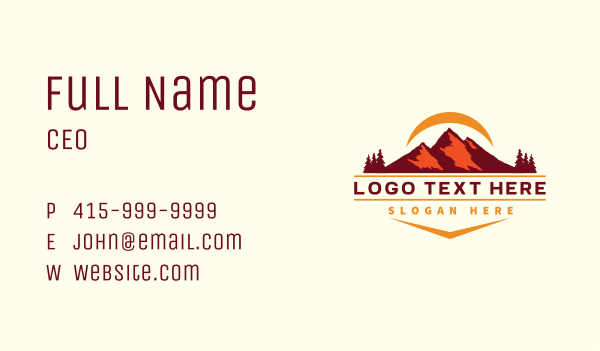 Nature Mountain Outdoor  Business Card Design Image Preview