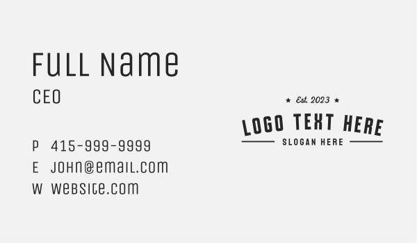 Classic Hipster Company Business Card Design Image Preview