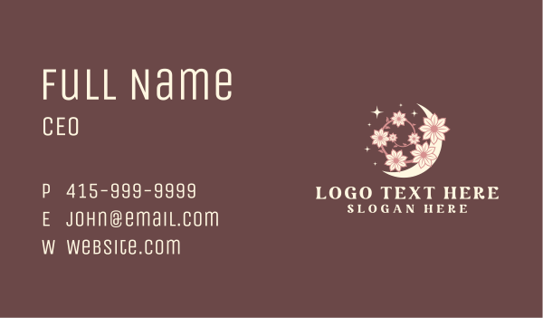 Organic Flower Moon Business Card Design Image Preview