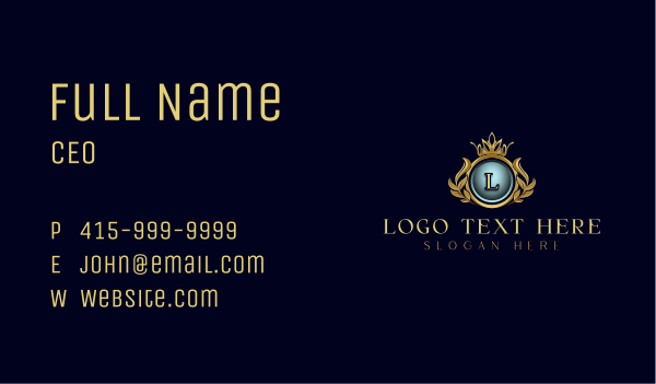 Deluxe Heraldry Crown Business Card Design Image Preview