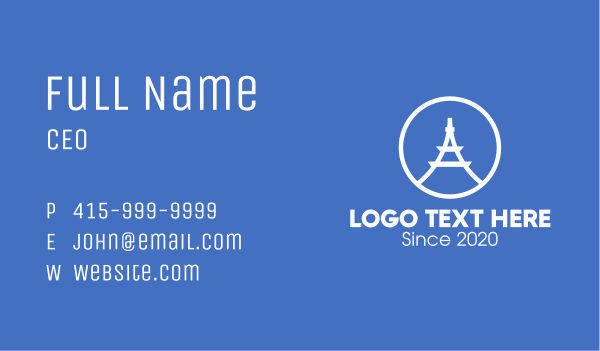 Eiffel Tower Letter A Business Card Design
