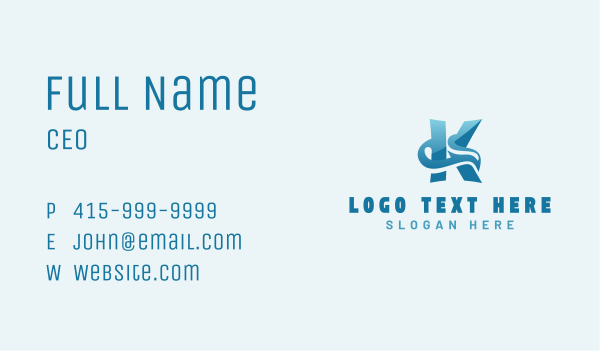 Wave Water Letter K Business Card Design Image Preview