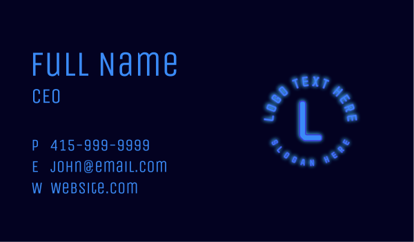 Blue Nightclub Lettermark Business Card Design Image Preview