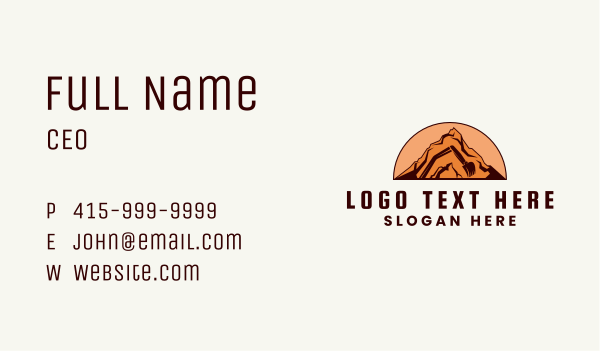 Mountain Construction Excavator Business Card Design Image Preview