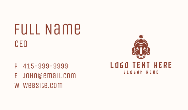 Aztec Tribe Man Business Card Design Image Preview
