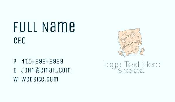 Baby Infant Sleepwear  Business Card Design Image Preview