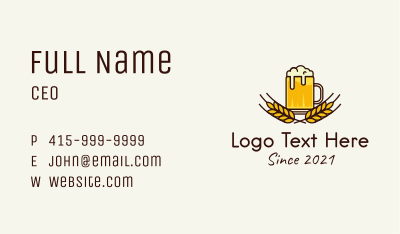 Beer Mug Emblem  Business Card Image Preview