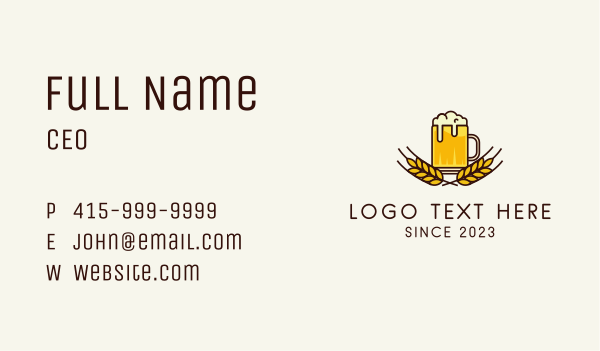 Beer Mug Emblem  Business Card Design Image Preview