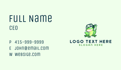 Frog Disk Jockey  Business Card Image Preview