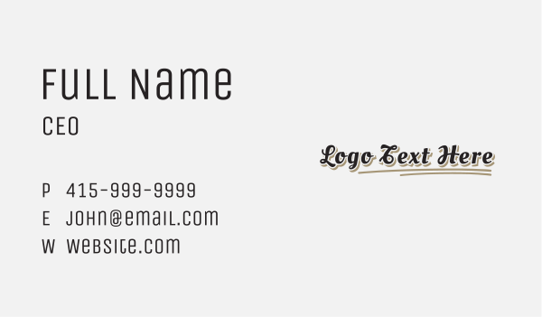 Retro Cursive Company Business Card Design Image Preview