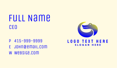 Gradient Crocodile Animal Business Card Image Preview