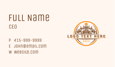 Trailer Truck Garage Business Card Image Preview