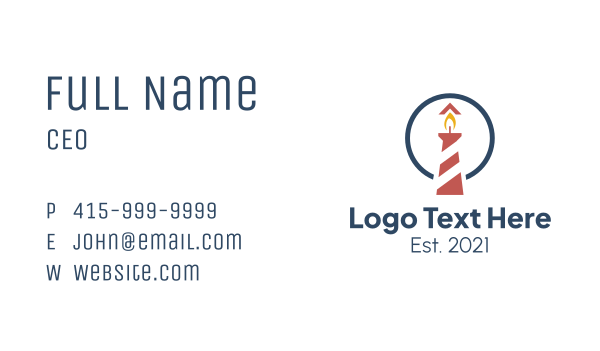 Lighthouse Candle Business Card Design Image Preview