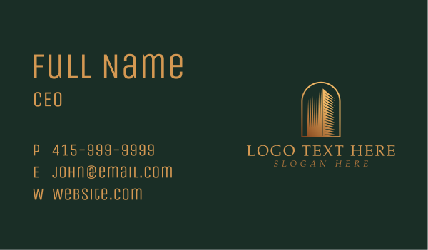 Elegant Corporate Building Business Card Design Image Preview