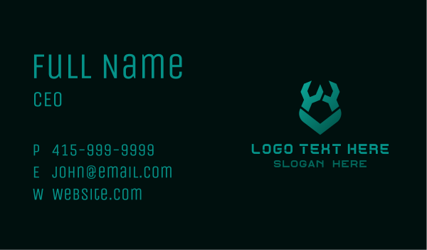 Wrench Shield Protection Business Card Design Image Preview