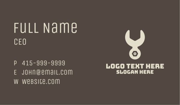 Grey Bull Wrench  Business Card Design Image Preview