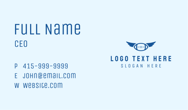 Blue Football Wings Business Card Design Image Preview