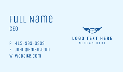 Blue Football Wings Business Card Image Preview