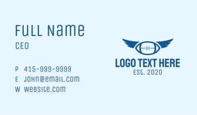 Blue Football Wings Business Card