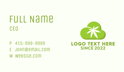 Cannabis Leaf Cloud Business Card Image Preview