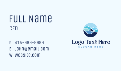 Abstract Wave Water Business Card Image Preview