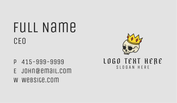 Creepy Crown Skull Business Card Design Image Preview