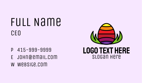 Rainbow Egg Business Card Design Image Preview