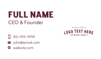 Hipster Apparel Wordmark Business Card Preview