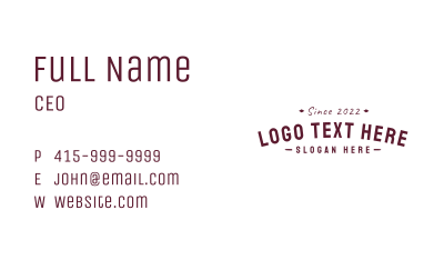 Hipster Apparel Wordmark Business Card Image Preview