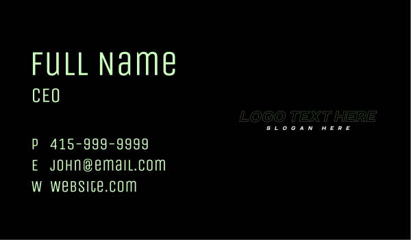 Corporate Outline Wordmark Business Card Design Image Preview