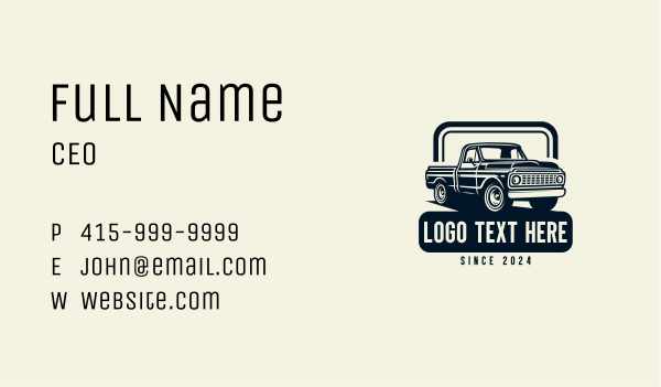 Pickup Truck Automotive Business Card Design Image Preview