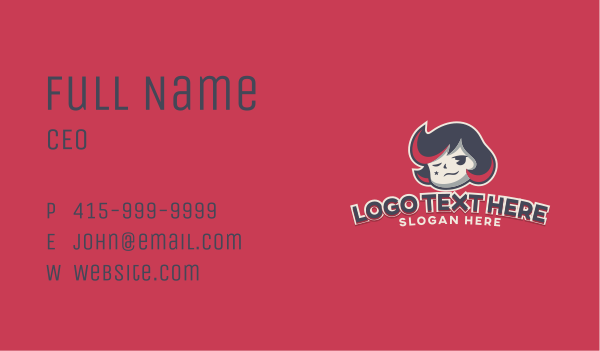 Cute Girl Game Streamer Business Card Design Image Preview