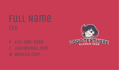 Cute Girl Game Streamer Business Card Image Preview