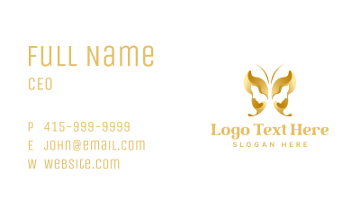 Gold Butterfly Woman Business Card Image Preview