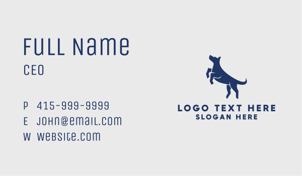 Jumping Pet Dog  Business Card Design Image Preview