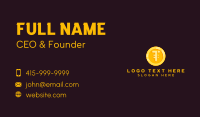 Gold Coin Letter T Business Card Design