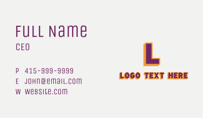 Playful Thick Wordmark Business Card Image Preview