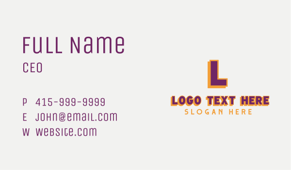 Playful Thick Wordmark Business Card Design Image Preview