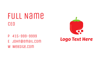 Red Digital Chili Pixel Business Card Image Preview