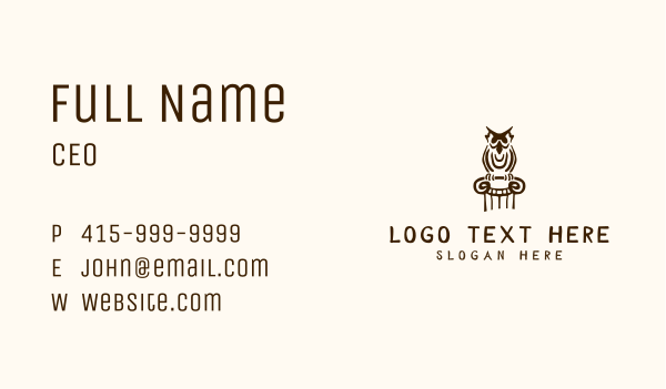 Owl Doodle Pillar Business Card Design Image Preview