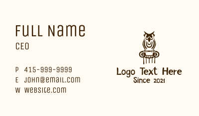 Owl Doodle Pillar Business Card