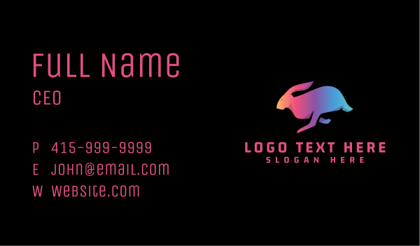 Gradient Rabbit Animal Business Card Design Image Preview