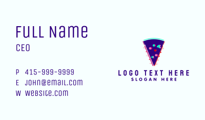 Glitch Pizza Slice  Business Card Image Preview