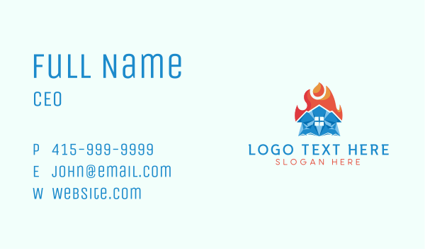 Ice Fire House Business Card Design Image Preview