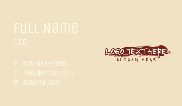 Bloody Paint Wordmark Business Card Design Image Preview