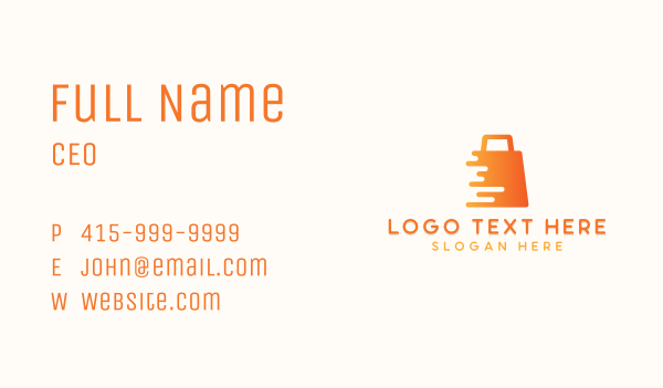 Express Online Shopping Bag  Business Card Design Image Preview